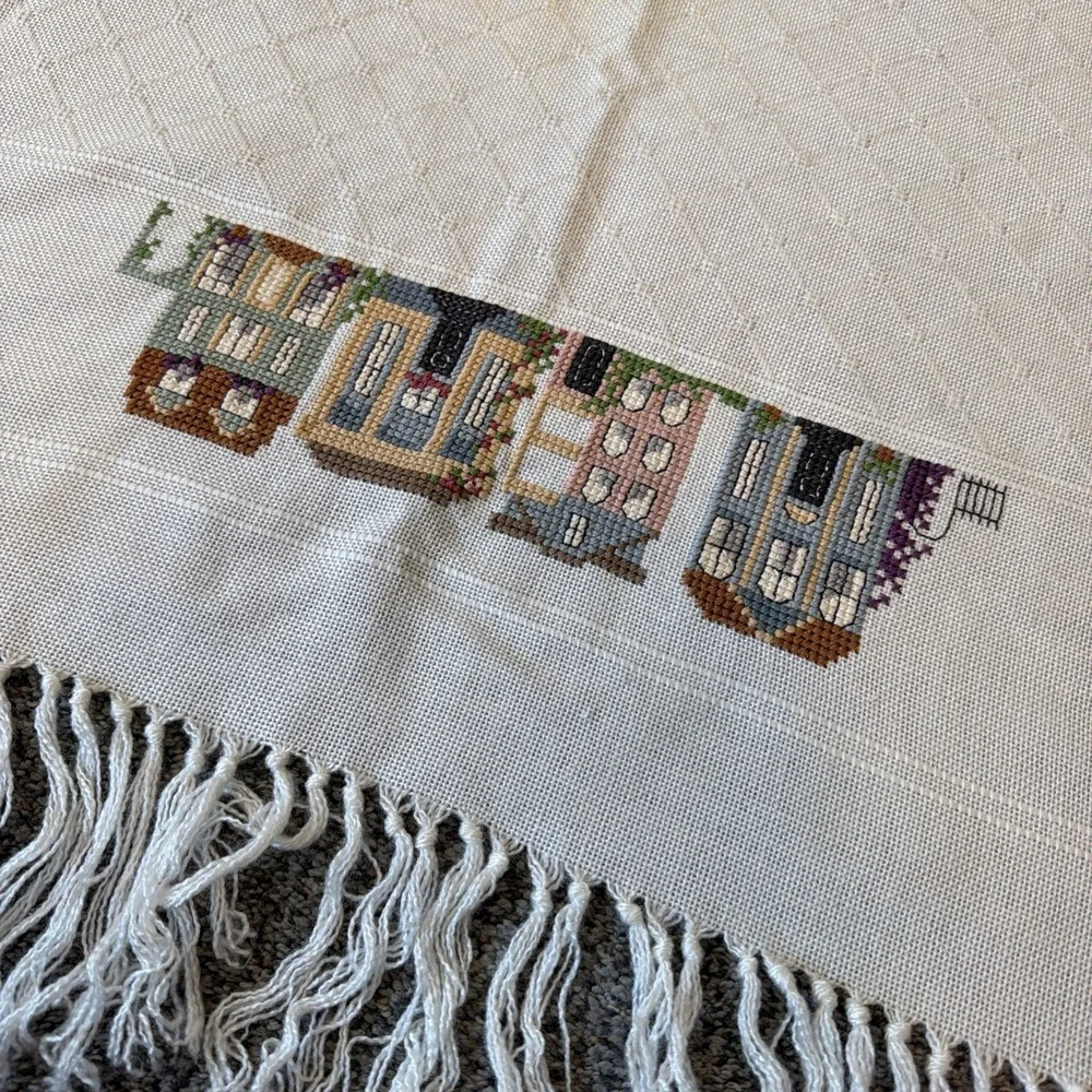 Handmade Cross Stitched Tablecloth 45
